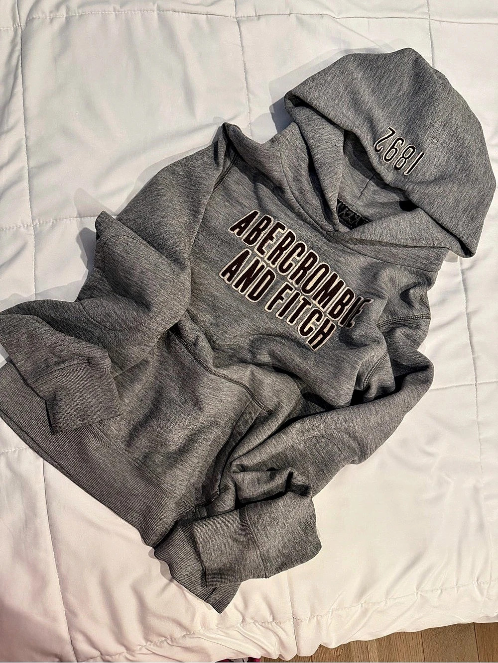Abercrombie & Fitch Vintage 1892 Pullover Hoodie Gray